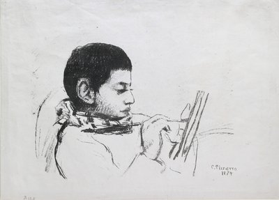 Portrét Luciena Pissarra, 1874 od Camille Pissarro