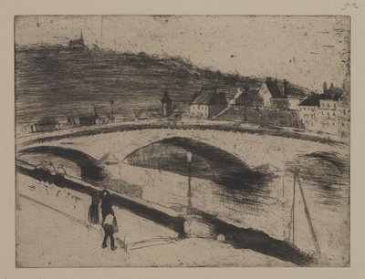 Kamenný most v Rouenu od Camille Jacob Pissarro
