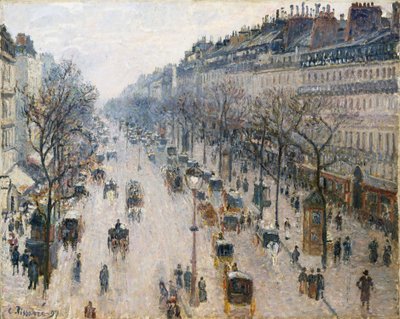 Boulevard Montmartre za zimního rána od Camille Jacob Pissarro