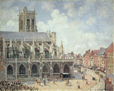 Kostel St Jacques v Dieppe, Ranní slunce od Camille Jacob Pissarro