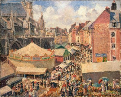 Veletrh v Dieppe, Slunečné ráno, 1901. od Camille Pissarro