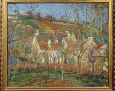 Punaiset katot, kylän kulma, talvi od Camille Pissarro
