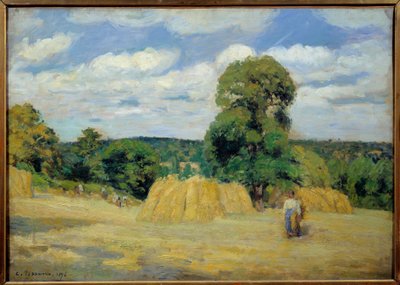 Sklizeň v Montfoucault v Mayenne Obraz Camille Pissarro (1830-1903) 1876 Ne. 0,65x0,92 m Paříž, musee d