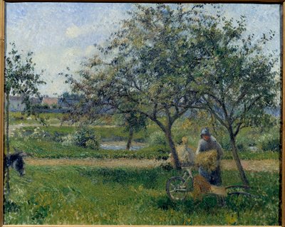 Trakař, sad Malba Camille Pissarro (1830-1903) cca 1881. Sun. 0,54x0,65 m Paříž, Musee d