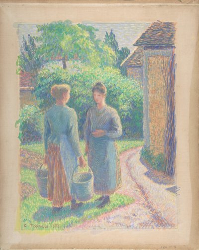 Dvě ženy v zahradě, 1888. od Camille Pissarro