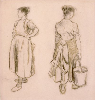 „Dvě studie dívky“, 1890 od Camille Pissarro