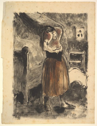 Žena si upravuje vlasy, 1894. od Camille Jacob Pissarro