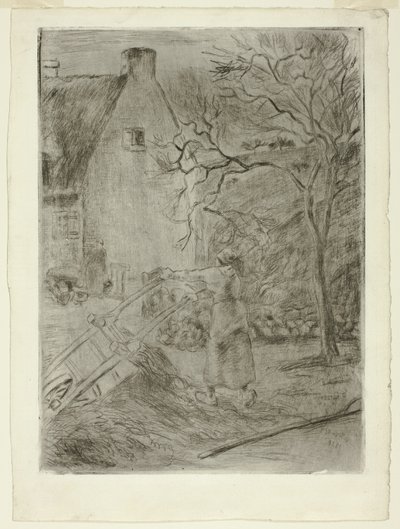 Žena vyprazdňování trakaře od Camille Pissarro