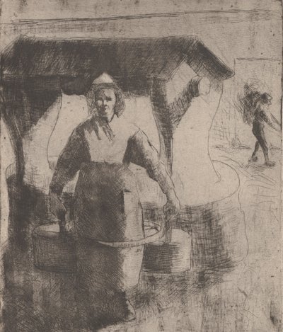 Žena u studny, 1891. od Camille Pissarro