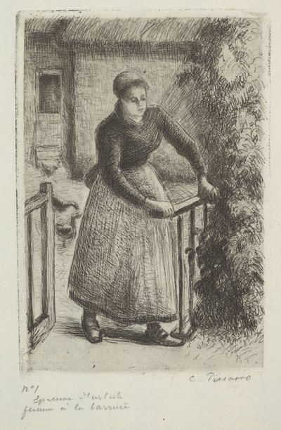 Žena u brány, 1889. od Camille Jacob Pissarro