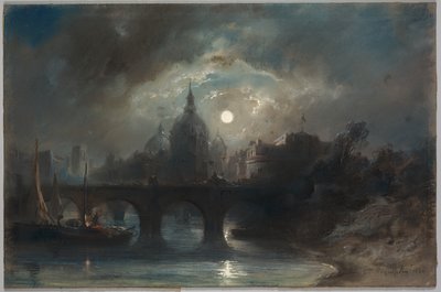 Pohled na město v noci, 1831. od Camille Roqueplan