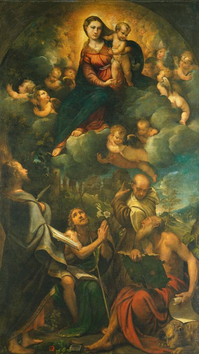 Madona ve slávě aneb Madona s dítětem a svatými od Camillo Boccaccino