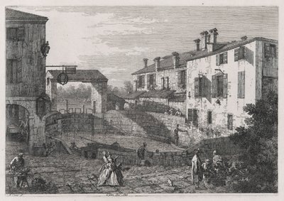 Le Porte Del Dolo (The Locks of Dolo), ze série Vedute (Views) od Canaletto (Giovanni Antonio Canal)
