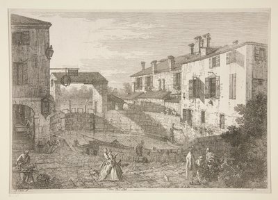 Le Porte del Dolo (The Locks of Dolo), ze série Vedute (Views) od Canaletto (Giovanni Antonio Canal)