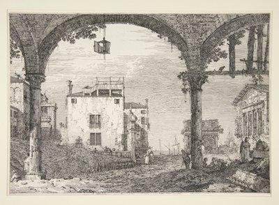 Le Portique a la lanterne (Portico s lucernou), ze série Vedute (Pohledy) od Canaletto (Giovanni Antonio Canal)