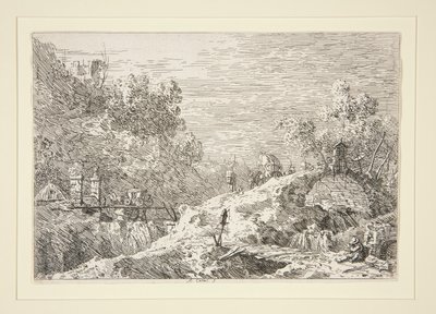 Horská krajina s pěti mosty, ze série Vedute (Views) od Canaletto (Giovanni Antonio Canal)