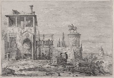 Jezdecký pomník, ze série Vedute (Views) od Canaletto (Giovanni Antonio Canal)