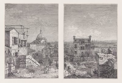 Dům s nápisem, ze série Vedute (Pohledy) od Canaletto (Giovanni Antonio Canal)