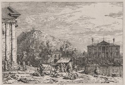 Trh v Dolo, ze série Vedute (Views) od Canaletto (Giovanni Antonio Canal)