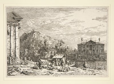 Trh v Dolo, ze série Vedute (Views) od Canaletto (Giovanni Antonio Canal)
