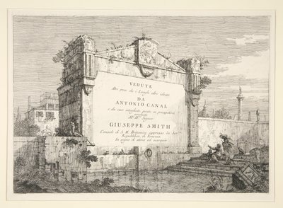 Titulní štítek, ze série Vedute (Views) od Canaletto (Giovanni Antonio Canal)