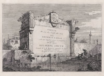 Titulní štítek, ze série Vedute (Views) od Canaletto (Giovanni Antonio Canal)