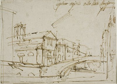 Most u kostela v Benátkách od Canaletto
