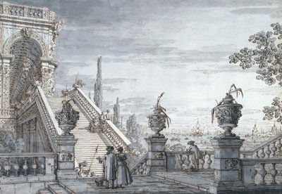Capriccio s monumentálním schodištěm od Canaletto