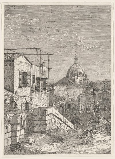Imaginární pohled na Benátky (levá část) od Canaletto