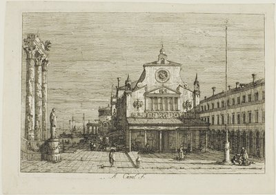 Imaginární pohled na S. Giacomo di Rialto, z Vedute od Canaletto