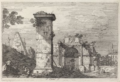 Krajina se zničenými památkami od Canaletto