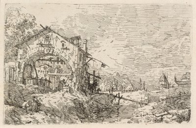 Krajina se ženou u studny, c. 1740. od Canaletto