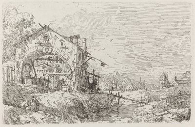 Krajina se ženou u studny [vlevo dole], c. 17351746. od Canaletto