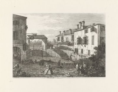 Le porte del Dolo (název na objektu) Obličeje na existujících a vynalezených místech (název série) Vedute altre prese da i Luoghi altre ideate da Antonio Canal (název série) od Canaletto