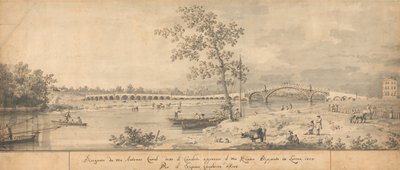 Starý Waltonský most při pohledu z pobřeží Middlesexu od Canaletto