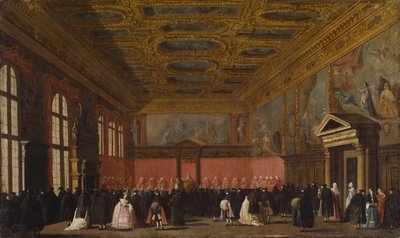 Přijetí zahraničních velvyslanců v Dóžecím paláci v Benátkách od Canaletto