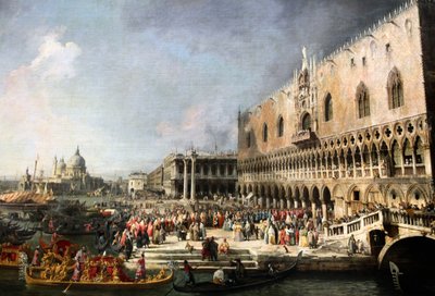 „Přijetí francouzského velvyslance v Benátkách“, 1726-1727 od Canaletto