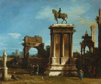 Památník Colleoni v prostředí Caprice od Canaletto