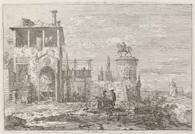 Jezdecký památník [vpravo nahoře] od Canaletto