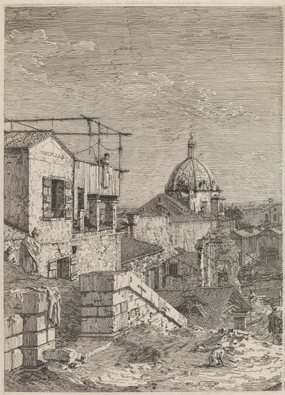 Dům s nápisem [vlevo], 1741. od Canaletto