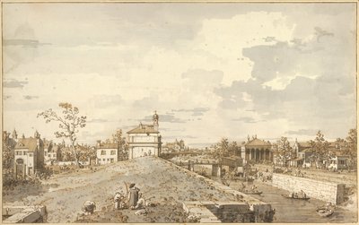 Porta Portello s kanálem Brenta v Padově, 1740-1743 od Canaletto