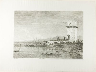 Věž Malghera, z Vedute od Canaletto