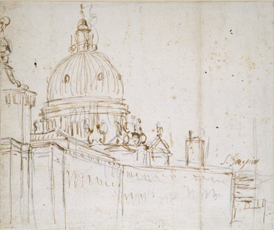 Benátky: Dogana di Mare a S. Maria della Salute, polovina 18. století od Canaletto