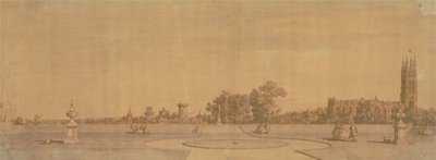 Warwick: Město a hrad ze zahrad převorství od Canaletto