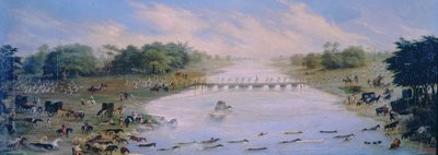 Překročení řeky Riachuelo, Buenos Aires, Argentina od Candido Lopez