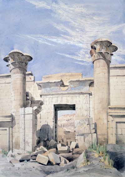 Vchod do chrámu Ramsese III.", kolem roku 1850. Kanovník G. Frederick Weston, kolem roku 1850. Starověký Egypt Archeologie od Canon G. F. Weston