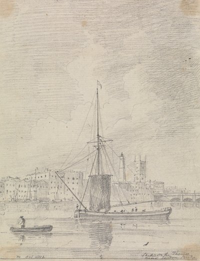 Lodě na Temži poblíž London Bridge, říjen 1816 od Capt. Thomas Hastings