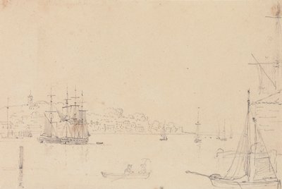 Náčrt lodí poblíž West Cowes, Isle of Wight od Capt. Thomas Hastings