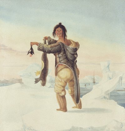 Esquimaux z Savage Islands, 1821 od Captain George Francis Lyon