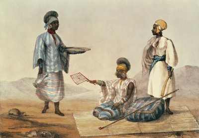 Černí lidé ze Soudanu, deska z Příběhu cest po severní Africe vyrytá M. Gauci (fl.1810-46) 1821 od Captain George Francis Lyon